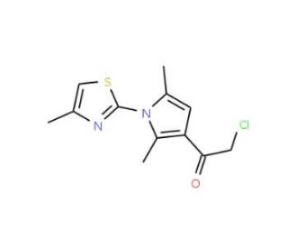2-chloro-1-[2,5-dimethyl-1-(4-methyl-1,3-thiazol-2-yl)-1H-pyrrol-3-yl]ethanone - chemical structure image
