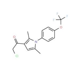 2-chloro-1-{2,5-dimethyl-1-[4-(trifluoromethoxy)phenyl]-1H-pyrrol-3-yl}ethanone - chemical structure image