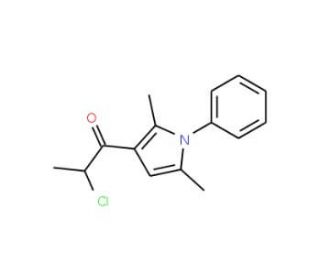 2-chloro-1-(2,5-dimethyl-1-phenyl-1H-pyrrol-3-yl)propan-1-one - chemical structure image