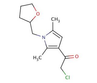 2-chloro-1-[2,5-dimethyl-1-(tetrahydrofuran-2-ylmethyl)-1H-pyrrol-3-yl]ethanone - chemical structure image