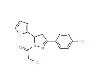 2-Chloro-1-[3-(4-chloro-phenyl)-5-furan-2-yl-4,5-dihydro-pyrazol-1-yl]-ethanone - chemical structure image