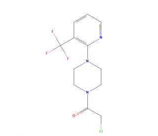 2-Chloro-1-{4-[3-(trifluoromethyl)pyridin-2-yl]piperazin-1-yl}ethan-1-one (CAS 260392-48-1) - chemical structure image