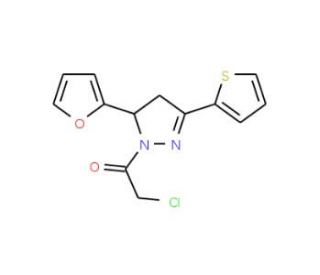 2-Chloro-1-(5-furan-2-yl-3-thiophen-2-yl-4,5-dihydro-pyrazol-1-yl)-ethanone - chemical structure image