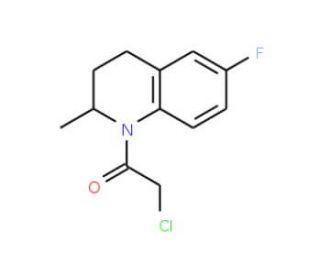 2-Chloro-1-(6-fluoro-2-methyl-3,4-dihydro-2H-quinolin-1-yl)-ethanone (CAS 544692-44-6) - chemical structure image