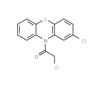 2-chloro-10-(chloroacetyl)-10H-phenothiazine (CAS 16189-69-8) - chemical structure image