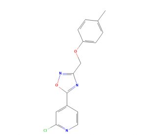 2-Chloro-4-{3-[(4-methylphenoxy)methyl]-1,2,4-oxadiazol-5-yl}pyridine (CAS 680216-74-4) - chemical structure image