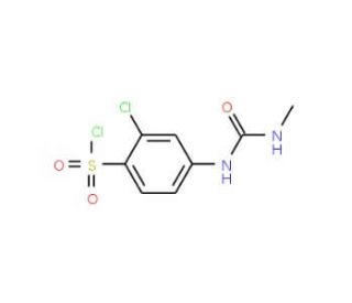 2-Chloro-4-(3-methyl-ureido)-benzenesulfonyl chloride - chemical structure image