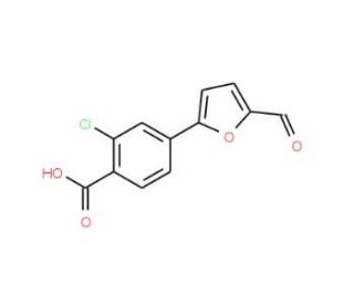2-Chloro-4-(5-formyl-furan-2-yl)-benzoic acid - chemical structure image