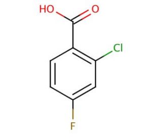 2-Chloro-4-fluorobenzoic acid (CAS 2252-51-9) - chemical structure image