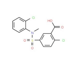 2-Chloro-5-[(2-chloro-phenyl)-methyl-sulfamoyl]-benzoic acid - chemical structure image