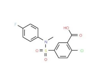 2-Chloro-5-[(4-fluoro-phenyl)-methyl-sulfamoyl]-benzoic acid - chemical structure image