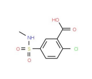 2-chloro-5-[(methylamino)sulfonyl]benzoic acid (CAS 68901-09-7) - chemical structure image