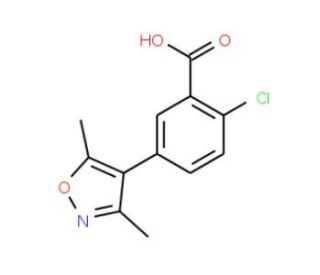 2-Chloro-5-(3,5-dimethyl-isoxazol-4-yl)-benzoic acid - chemical structure image
