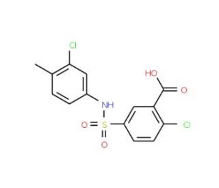 2-Chloro-5-(3-chloro-4-methyl-phenylsulfamoyl)-benzoic acid - chemical structure image