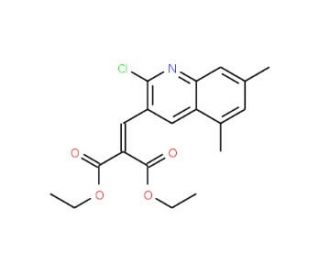 2-Chloro-5,7-dimethyl-3-(2,2-diethoxycarbonyl)vinylquinoline (CAS 1031928-85-4) - chemical structure image