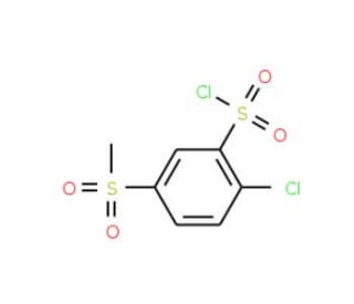 2-chloro-5-(methylsulfonyl)benzenesulfonyl chloride (CAS 90084-62-1) - chemical structure image