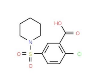 2-Chloro-5-(piperidine-1-sulfonyl)-benzoic acid (CAS 109029-95-0) - chemical structure image