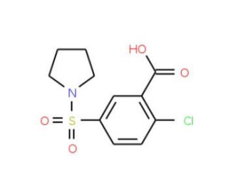 2-chloro-5-(pyrrolidin-1-ylsulfonyl)benzoic acid - chemical structure image