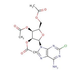 2-Chloro-6-amino-9-(2&prime;,3&prime;,5&prime;-tri-O-acetyl-&beta;-D-ribofuranosyl)purine (CAS 79999-39-6) - chemical structure image