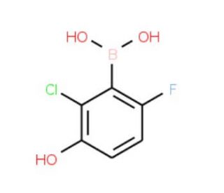 2-Chloro-6-fluoro-3-hydroxyphenylboronic acid (CAS 957121-07-2) - chemical structure image