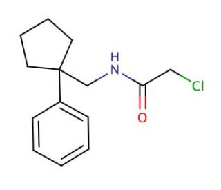 2-chloro-N-[(1-phenylcyclopentyl)methyl]acetamide - chemical structure image