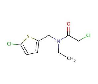 2-chloro-N-[(5-chlorothien-2-yl)methyl]-N-ethylacetamide - chemical structure image
