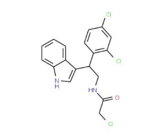2-chloro-N-[2-(2,4-dichlorophenyl)-2-(1H-indol-3-yl)ethyl]acetamide - chemical structure image