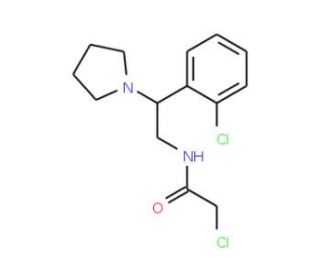2-chloro-N-[2-(2-chlorophenyl)-2-pyrrolidin-1-ylethyl]acetamide - chemical structure image