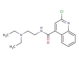 2-Chloro-N-[2-(diethylamino)ethyl]-4-quinolinecarboxamide - chemical structure image