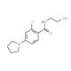 2-Chloro-N-(2-hydroxyethyl)-4-(1-pyrrolidinyl)-benzenecarboxamide - chemical structure image