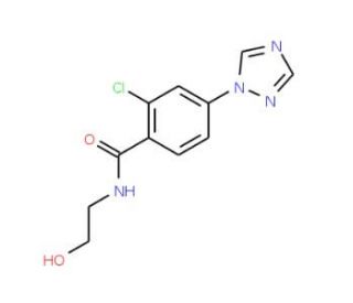 2-Chloro-N-(2-hydroxyethyl)-4-(1H-1,2,4-triazol-1-yl)benzenecarboxamide - chemical structure image