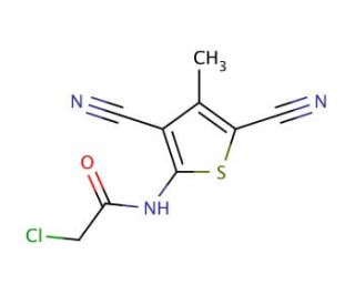 2-chloro-N-(3,5-dicyano-4-methylthien-2-yl)acetamide - chemical structure image
