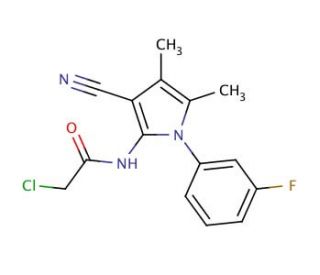 2-chloro-N-[3-cyano-1-(3-fluorophenyl)-4,5-dimethyl-1H-pyrrol-2-yl]acetamide - chemical structure image