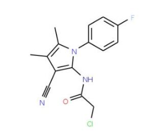 2-chloro-N-[3-cyano-1-(4-fluorophenyl)-4,5-dimethyl-1H-pyrrol-2-yl]acetamide - chemical structure image