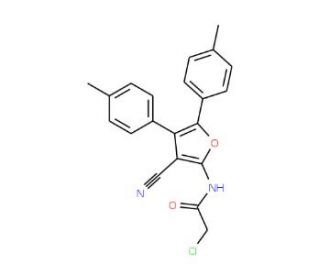 2-Chloro-N-(3-cyano-4,5-di-p-tolyl-furan-2-yl)-acetamide - chemical structure image