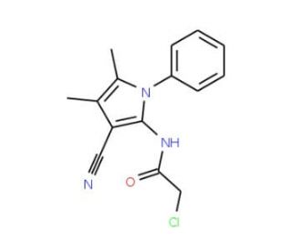 2-chloro-N-(3-cyano-4,5-dimethyl-1-phenyl-1H-pyrrol-2-yl)acetamide - chemical structure image