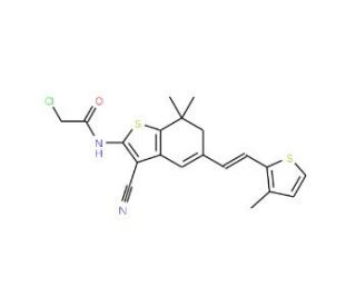 2-Chloro-N-{3-cyano-7,7-dimethyl-5-[2-(3-methyl-thiophen-2-yl)-vinyl]-6,7-dihydro-benzo[b]thiophen-2-yl}-acetamide - chemical