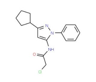 2-chloro-N-(3-cyclopentyl-1-phenyl-1H-pyrazol-5-yl)acetamide - chemical structure image