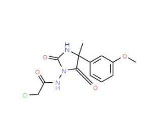 2-chloro-N-[4-(3-methoxyphenyl)-4-methyl-2,5-dioxoimidazolidin-1-yl]acetamide - chemical structure image