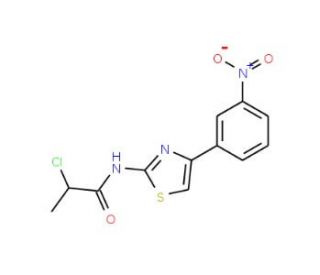 2-Chloro-N-[4-(3-nitro-phenyl)-thiazol-2-yl]-propionamide - chemical structure image