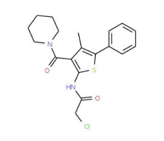 2-chloro-N-[4-methyl-5-phenyl-3-(piperidin-1-ylcarbonyl)thien-2-yl]acetamide - chemical structure image