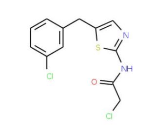 2-chloro-N-[5-(3-chlorobenzyl)-1,3-thiazol-2-yl]acetamide - chemical structure image