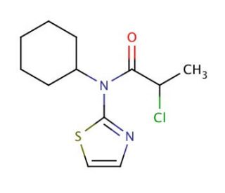 2-chloro-N-cyclohexyl-N-1,3-thiazol-2-ylpropanamide - chemical structure image