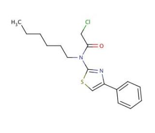 2-chloro-N-hexyl-N-(4-phenyl-1,3-thiazol-2-yl)acetamide - chemical structure image