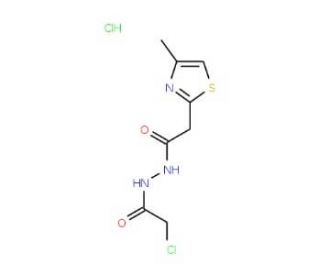 2-chloro-N&prime;-[(4-methyl-1,3-thiazol-2-yl)acetyl]acetohydrazide hydrochloride - chemical structure image