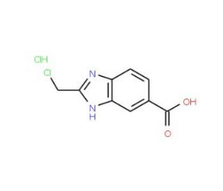 2-Chloromethyl-1H-benzoimidazole-5-carboxylic acid hydrochloride (CAS 351226-57-8) - chemical structure image