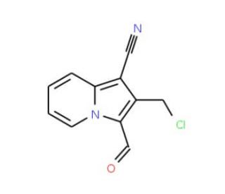 2-(chloromethyl)-3-formylindolizine-1-carbonitrile - chemical structure image