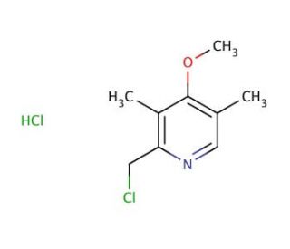 2-Chloromethyl-4-methoxy-3,5-dimethylpyridine hydrochloride (CAS 86604-75-3) - chemical structure image