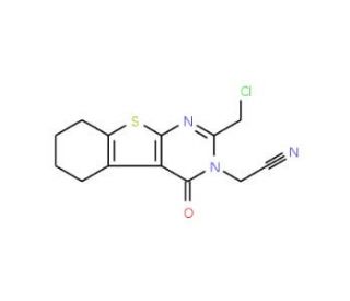 [2-(chloromethyl)-4-oxo-5,6,7,8-tetrahydro[1]benzothieno[2,3-d]pyrimidin-3(4H)-yl]acetonitrile - chemical structure image