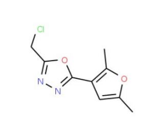 2-(chloromethyl)-5-(2,5-dimethyl-3-furyl)-1,3,4-oxadiazole - chemical structure image